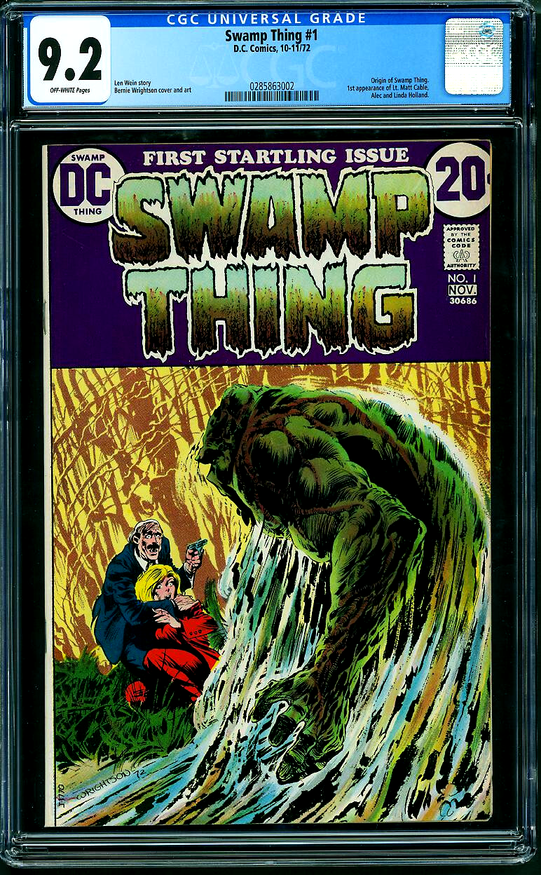 Swamp Thing #1 (1972) CGC 9.2 NM- Off-White Pages Key Origin Wrightson Cover