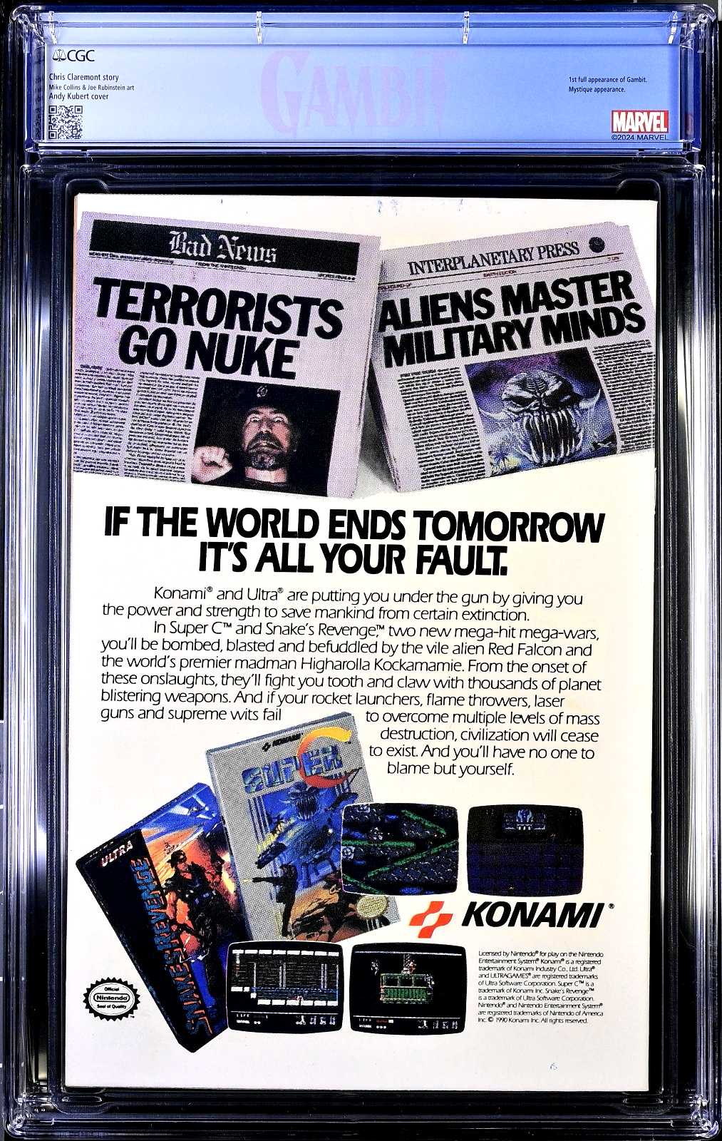 Uncanny X-Men #266 (1990) CGC 9.6 NM+ WHITE Newsstand 1st Gambit Custom Labels