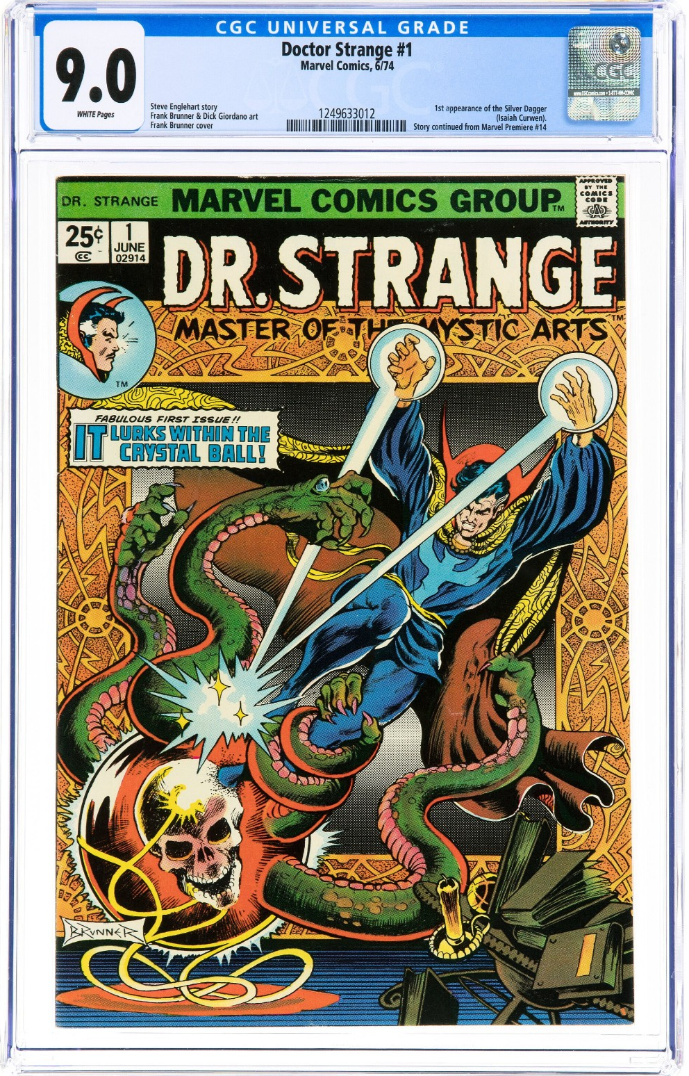 Doctor Strange #1 (1974) CGC 9.0 VF/NM WHITE Pages KEY 1st Silver Dagger