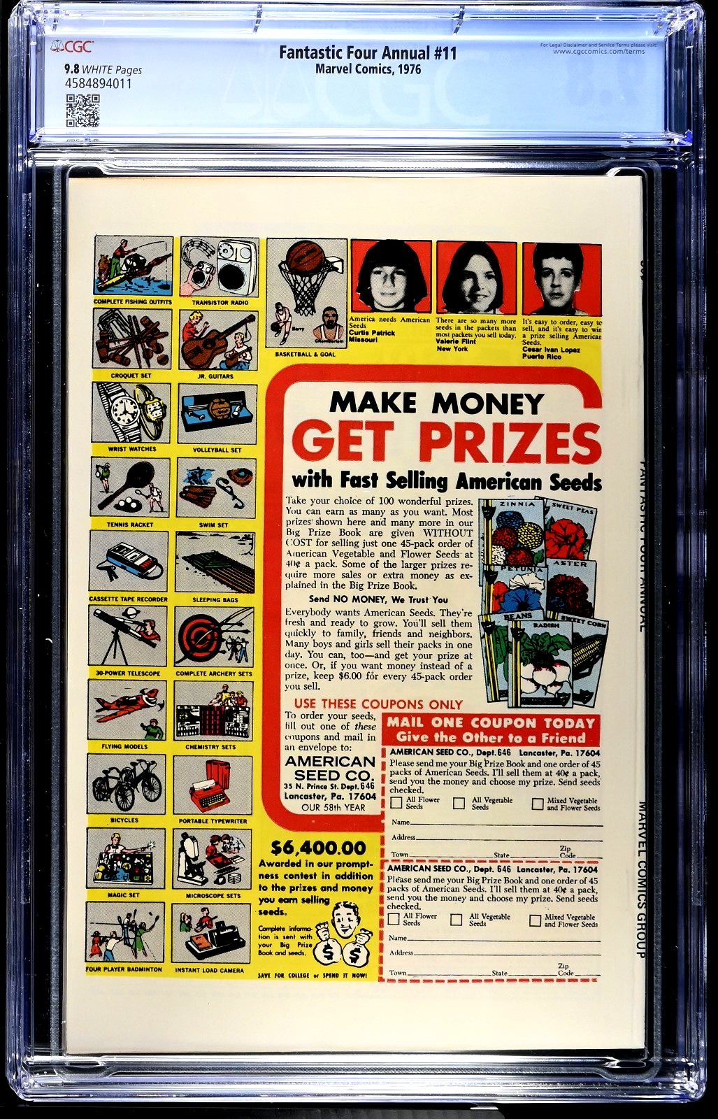 Fantastic Four Annual #11 (1976) CGC 9.8 NM/MT WHITE Kirby Invaders Battle Cover