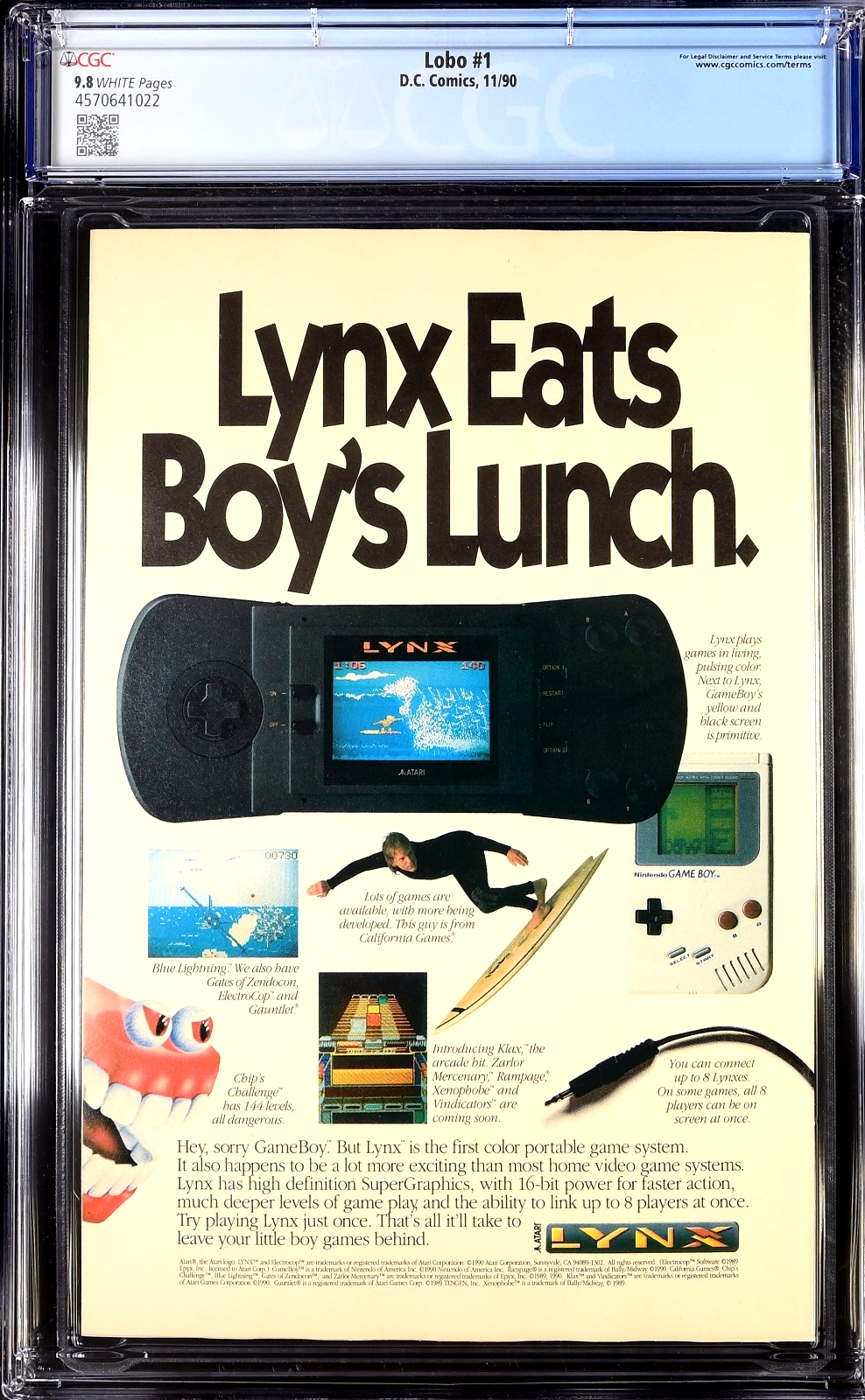 Lobo #1 (1990) CGC NM/MT 9.8 WHITE Bisley Cover Legion Appearance