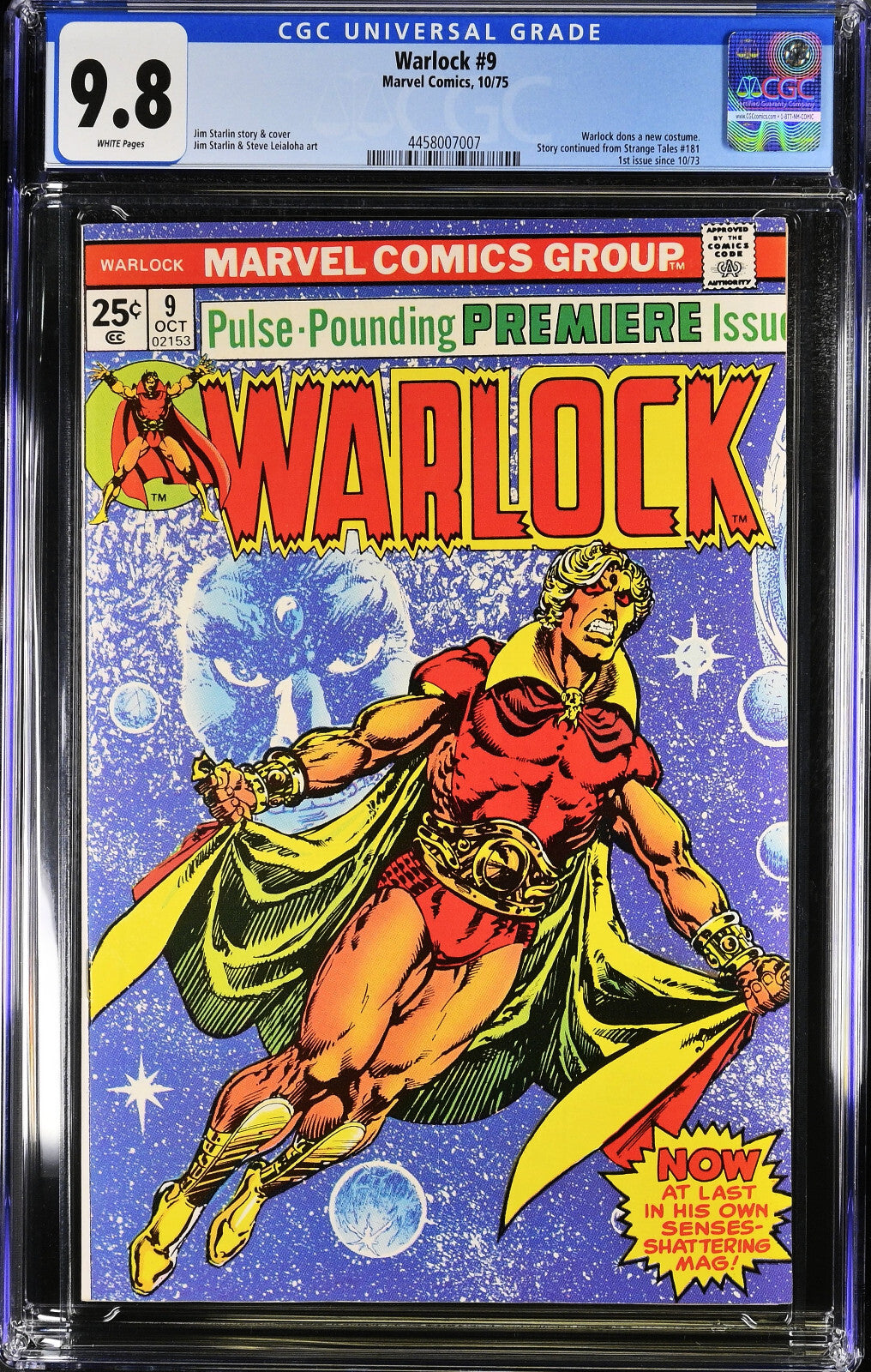 Warlock #9 (1975) CGC 9.8 NM/MT White Classic Starlin Cvr New Costume Thanos App