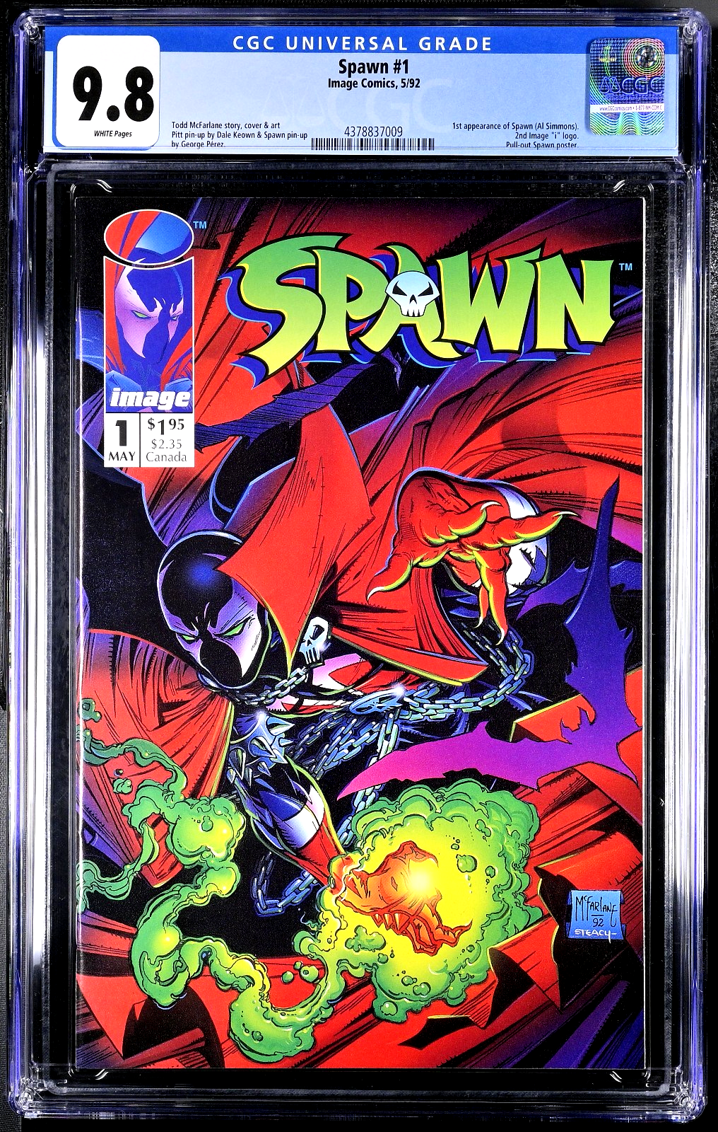Spawn #1 (1992) CGC 9.8 NM/MT WHITE Page Image KEY Todd McFarlane 1st Appearance