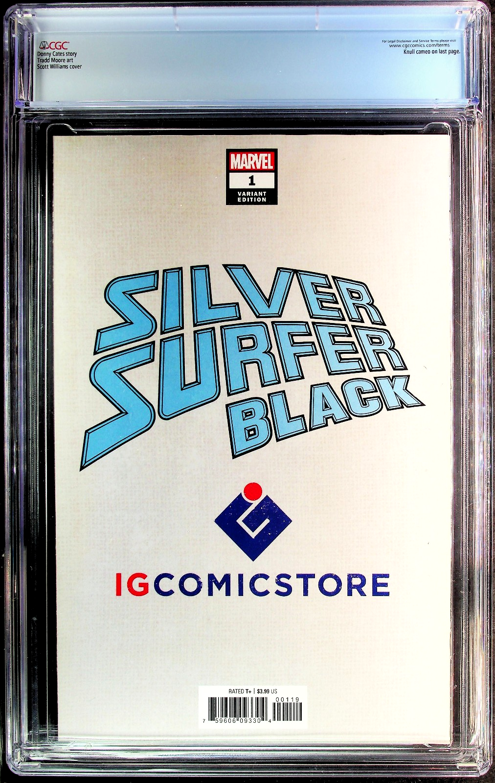 Silver Surfer Black #1 (2019) CGC 9.8 NM/MT IG Comic Scott Williams Custom Label