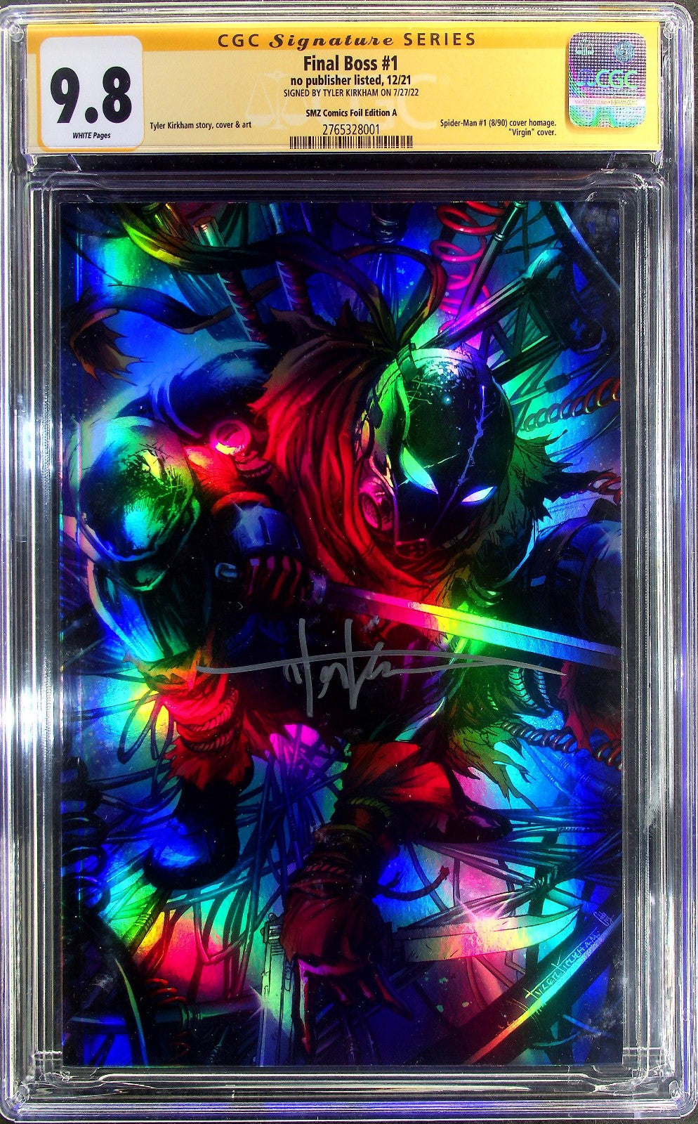 Final Boss #1 (2021) CGC SS 9.8 NM/MT SMZ Foil Virgin Kirkham Signature Homage
