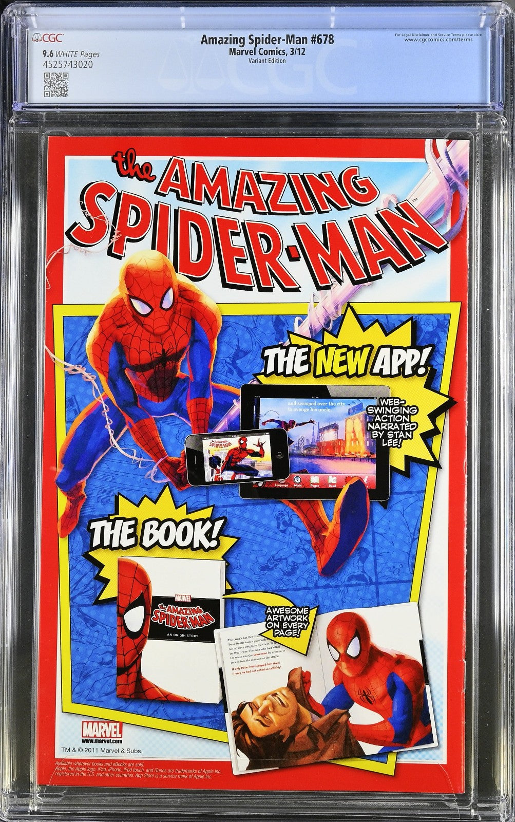Amazing Spider-Man #678 (2012) CGC 9.6 NM+ Quinones Venom Variant LTD 1:50 RARE
