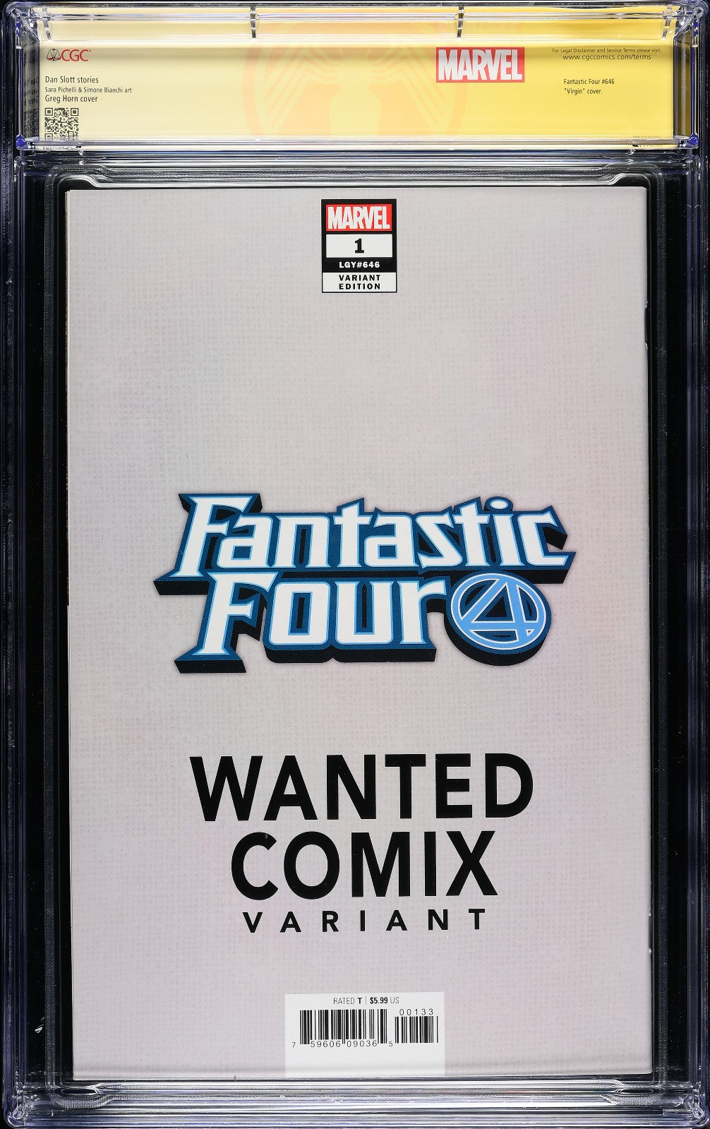 Fantastic Four #1 (2018) CGC 9.8 SS X2 Wanted Comix Greg Horn & Mike Tyson Sign