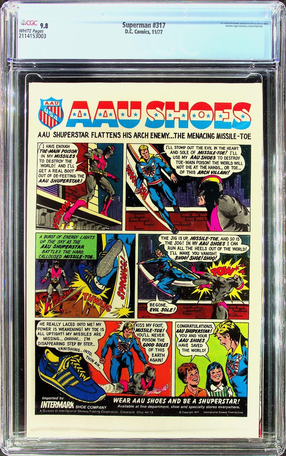 Superman #317 (1977) CGC 9.8 WHITE Neal Adams Iconic Kryptonite Cover Metallo PC