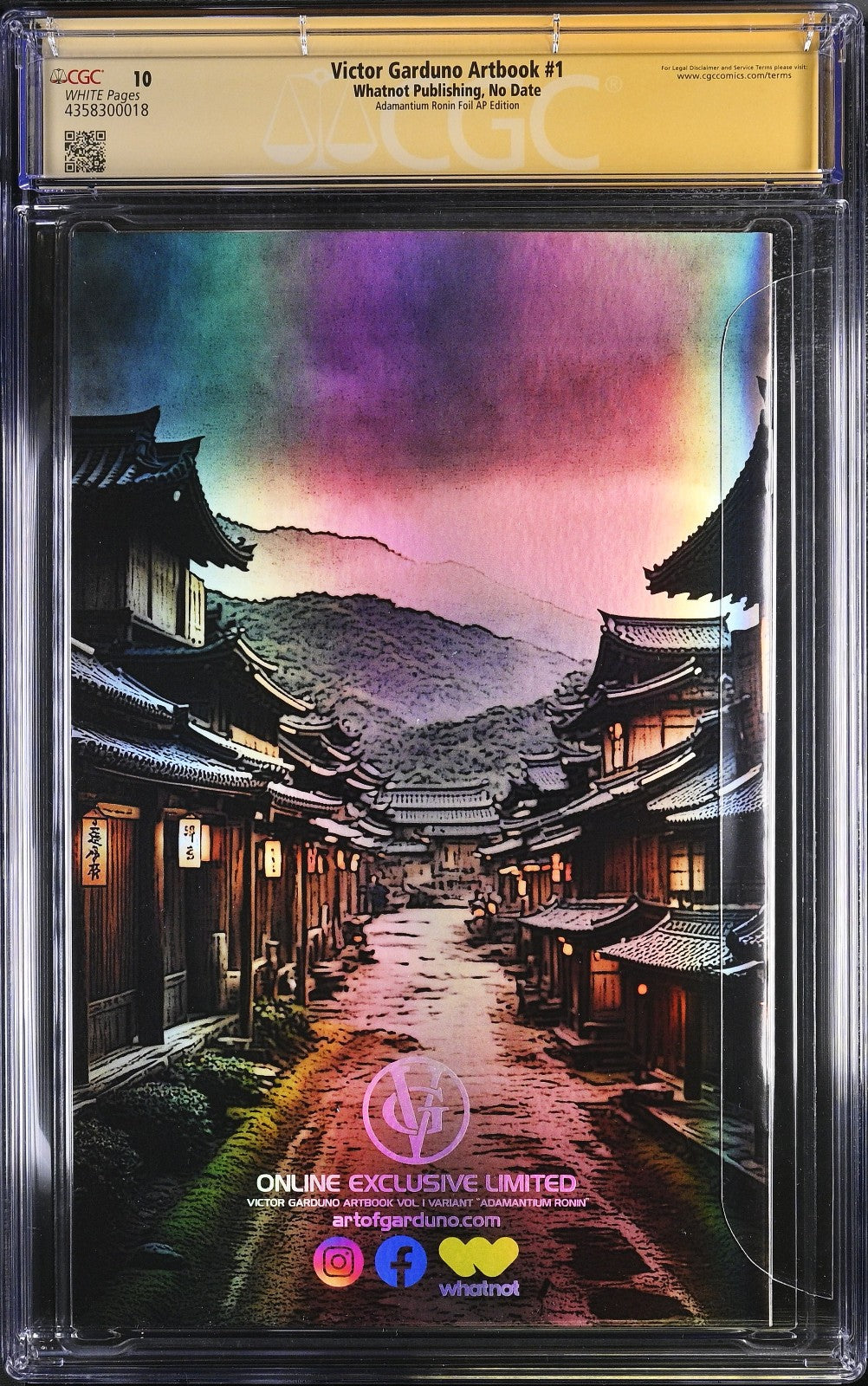 Victor Garduno Artbook #1 (2023) CGC 10 GEM MINT Adamantium Ronin Foil AP 20/30