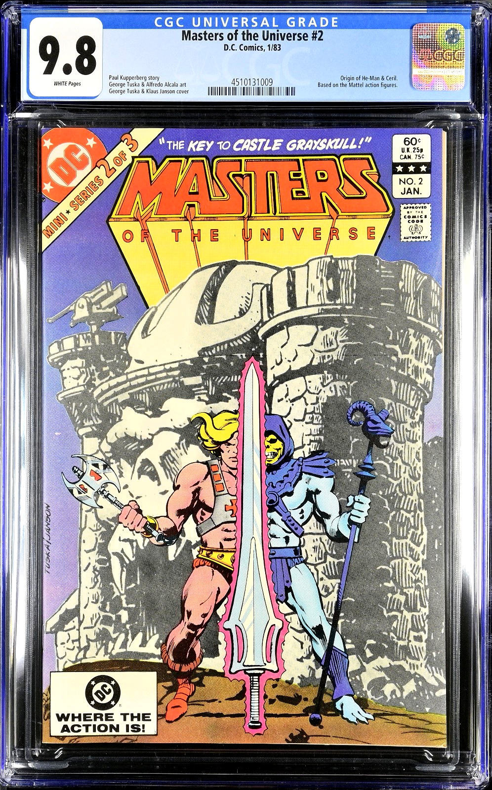 Masters of the Universe #2 (1983) CGC 9.8 NM/MT White He-Man Origin 1st Mer-Man