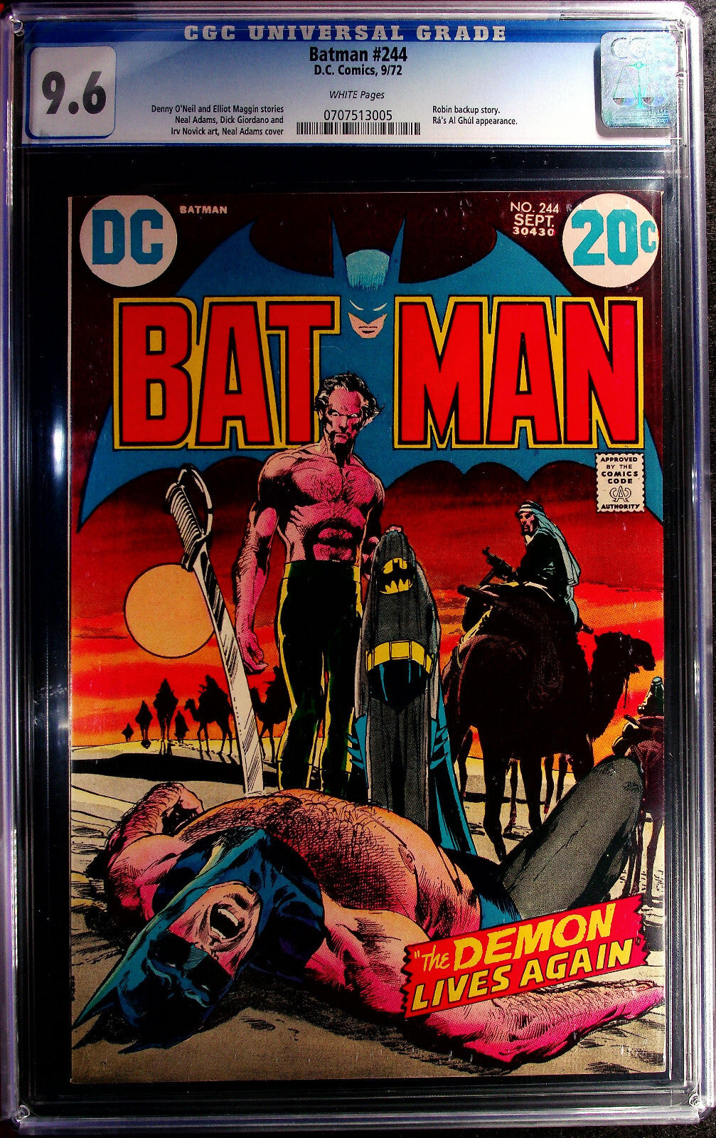 Batman #244 (1972) CGC 9.6 White Neal Adams Key Classic Ra's Al Ghul & Talia App