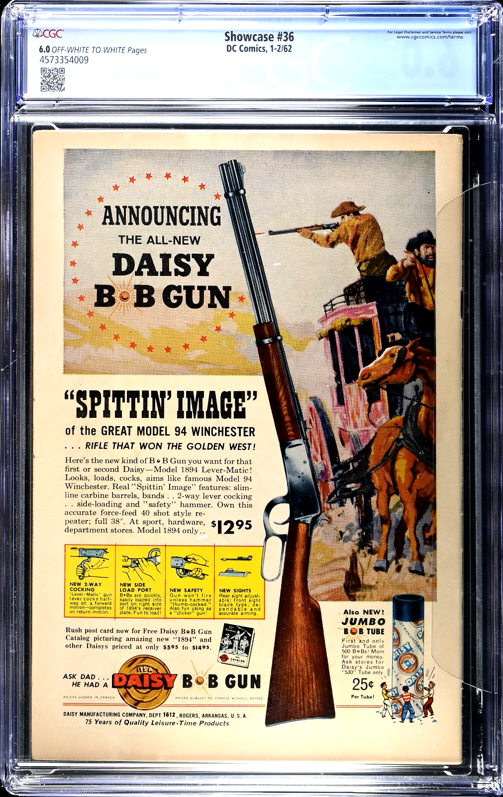 Showcase #36 (1962) CGC 6.0 FN OW/White KEY 3rd Silver Age Atom & Jean Loring
