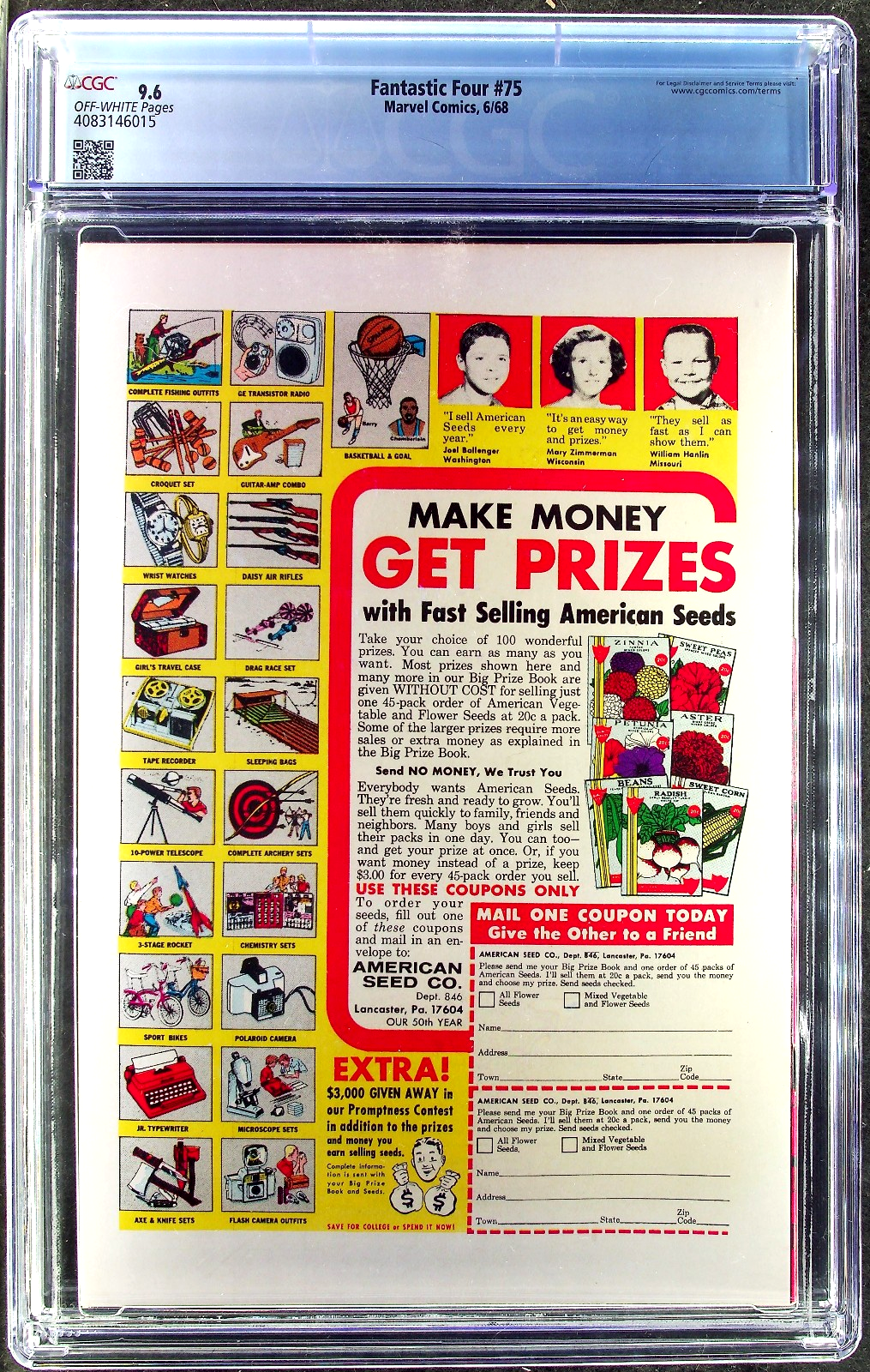 Fantastic Four #75 (1968) CGC NM+ 9.6 Off-White Silver Surfer Galactus Kirby