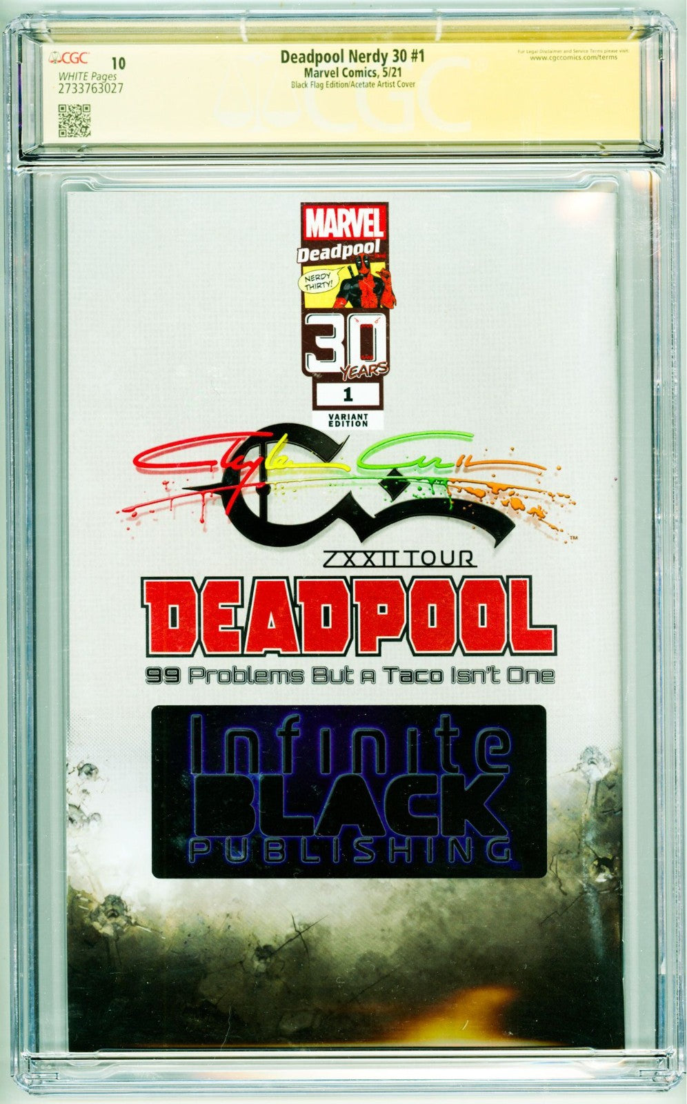 Deadpool Nerdy 30 #1 (2021) CGC 10 GEM QUAL SS Crain Infinity Acetate TOP GRADE