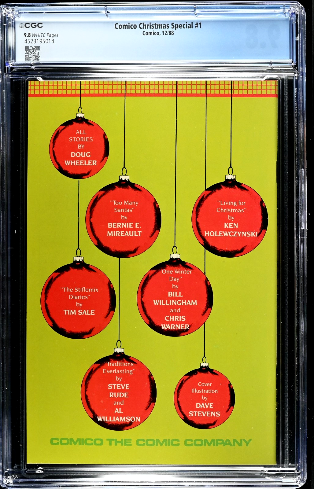 Comico Christmas Special #1 (1988) CGC 9.8 NM/MT White Dave Stevens Cover