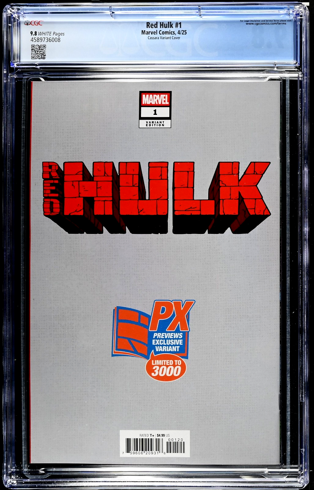 Red Hulk #1 (2025) CGC 9.8 NM/MT Joshua Cassara Doctor Doom Cover LTD 3000