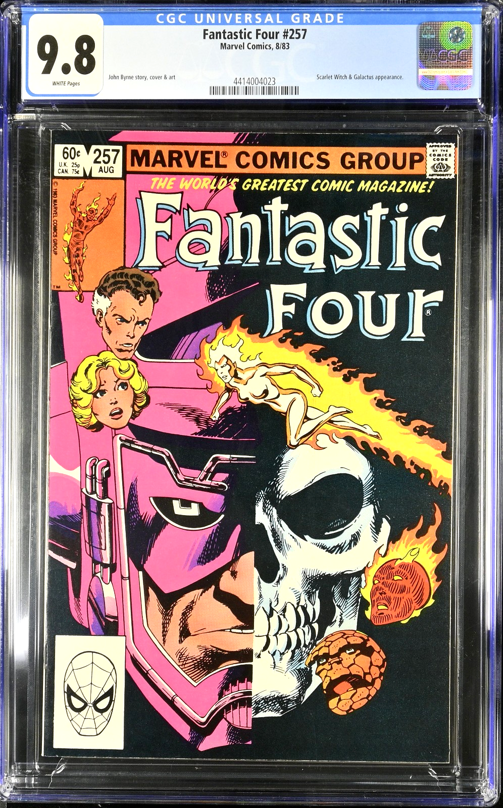 Fantastic Four #257 (1983) CGC 9.8 NM/MT WHITE John Byrne Galactus Skull Cover