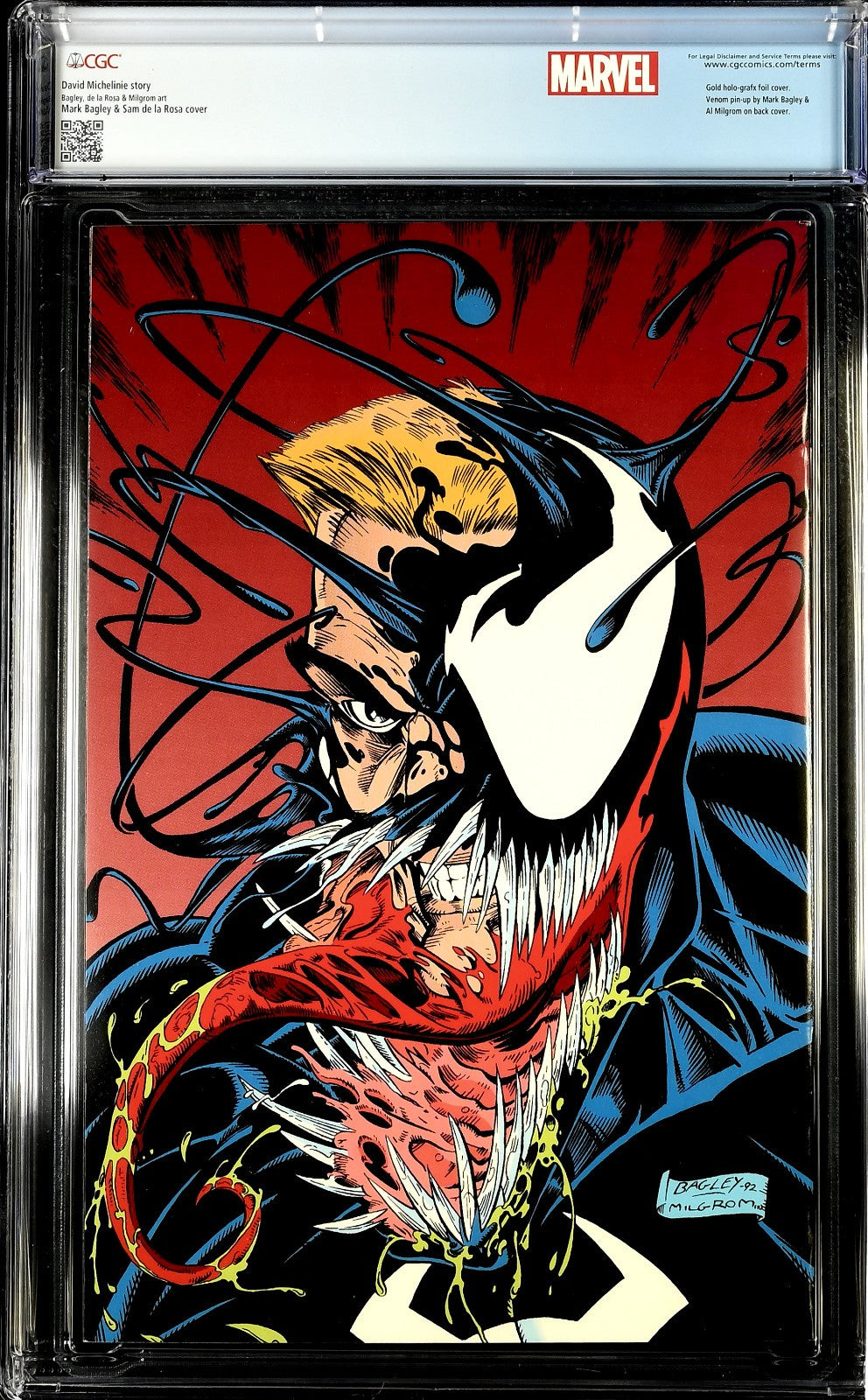 Venom Lethal Protector #1 (1993) CGC 9.8 NM/MT WHITE Gold Edition Custom Label