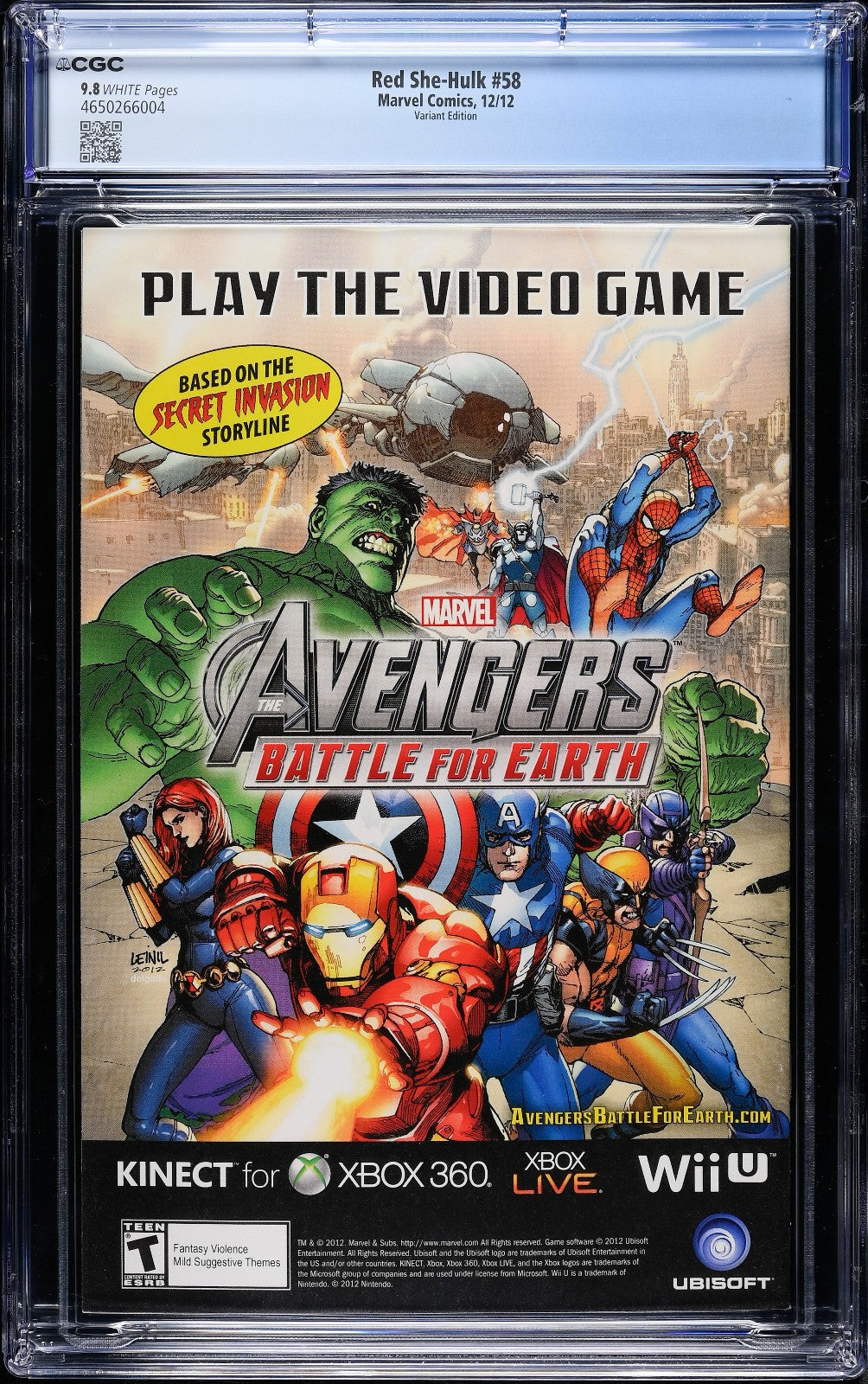 Red She Hulk #58 (2012) CGC 9.8 Greg Horn Limited RetaiIer Incentive 1:50 RARE