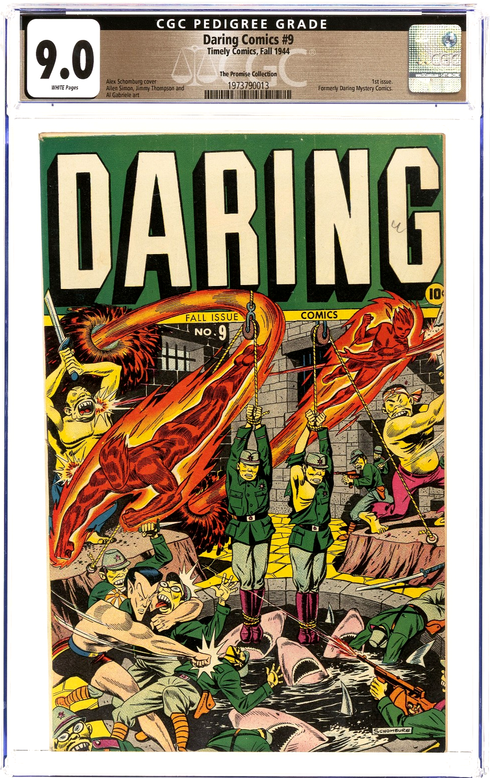 Daring Comics #9 (1944) CGC 9.0 WHITE Pedigree Promise Collection KEY 1st Issue