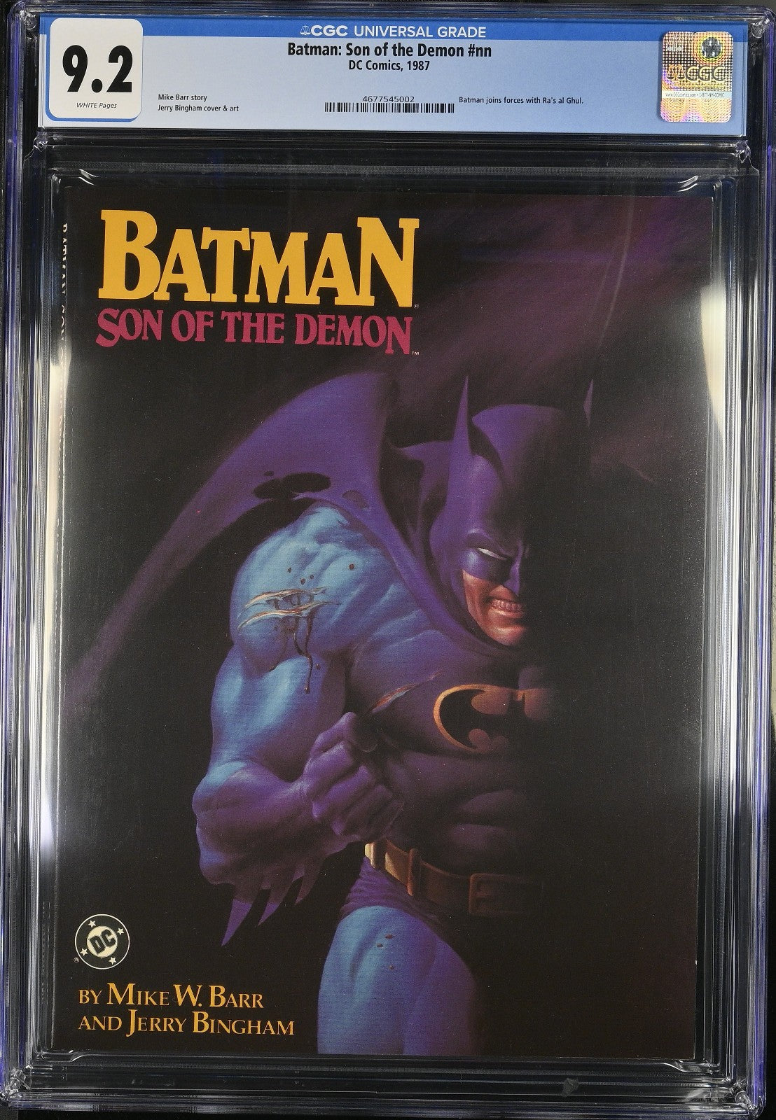 Batman Son of the Demon #1 NN (1987) CGC 9.2 NM- 1st Print Ra's al Ghul (WTC/BT)