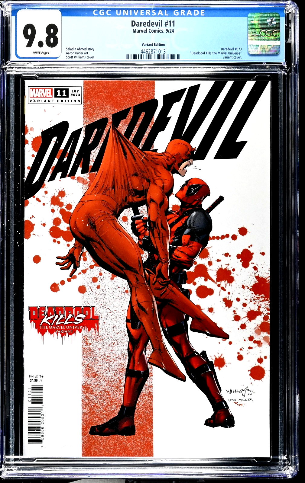 Daredevil #11 (2024) CGC 9.8 NM/MT Williams Deadpool Kills Marvel Universe Cover