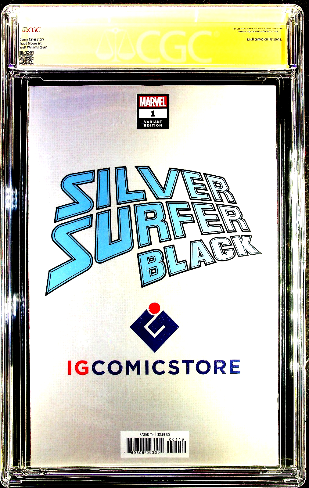 Silver Surfer Black #1 (2019) CGC SS 9.8 NM/MT Scott Williams Sign Custom Label