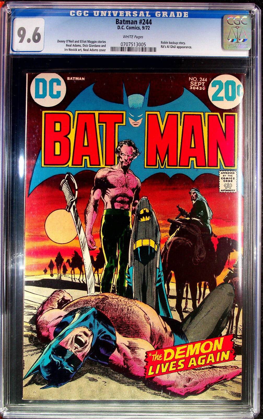 Batman #244 (1972) CGC 9.6 White Neal Adams Key Classic Ra's Al Ghul & Talia App