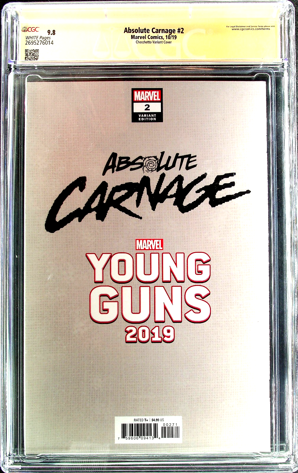 Absolute Carnage #2 (2019) CGC 9.8 NM/MT SS Checchetto Cvr Cates Stegman Signed