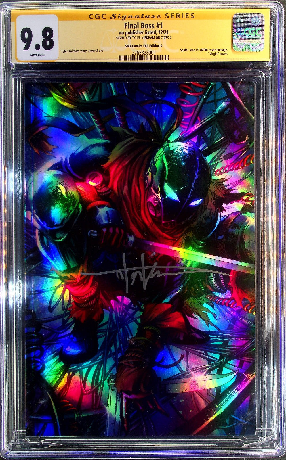 Final Boss #1 (2021) CGC SS 9.8 NM/MT SMZ Foil Virgin Kirkham Signature Homage