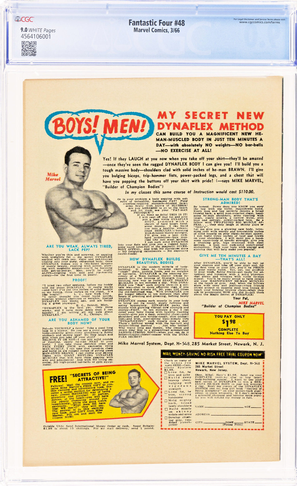 Fantastic Four #48 (1966) CGC 9.0 VF/NM WHITE Key 1st Silver Surfer & Galactus