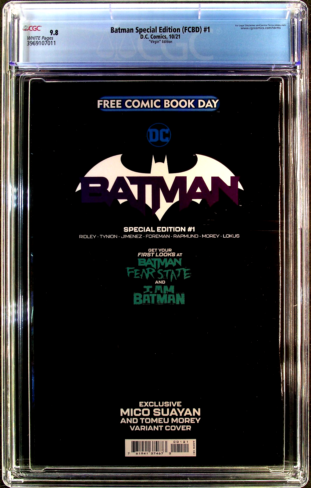 Batman Special Edition (FCBD) #1 (2021) CGC 9.8 Virgin Retailer Incentive 1:100