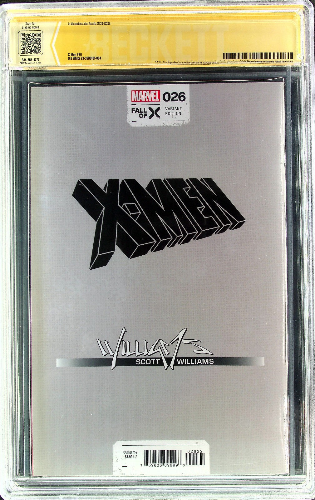 X-Men #26 (2023) CBCS 9.8 NM/MT Scott Williams Signed NYCC Foil (Ltd 1992)