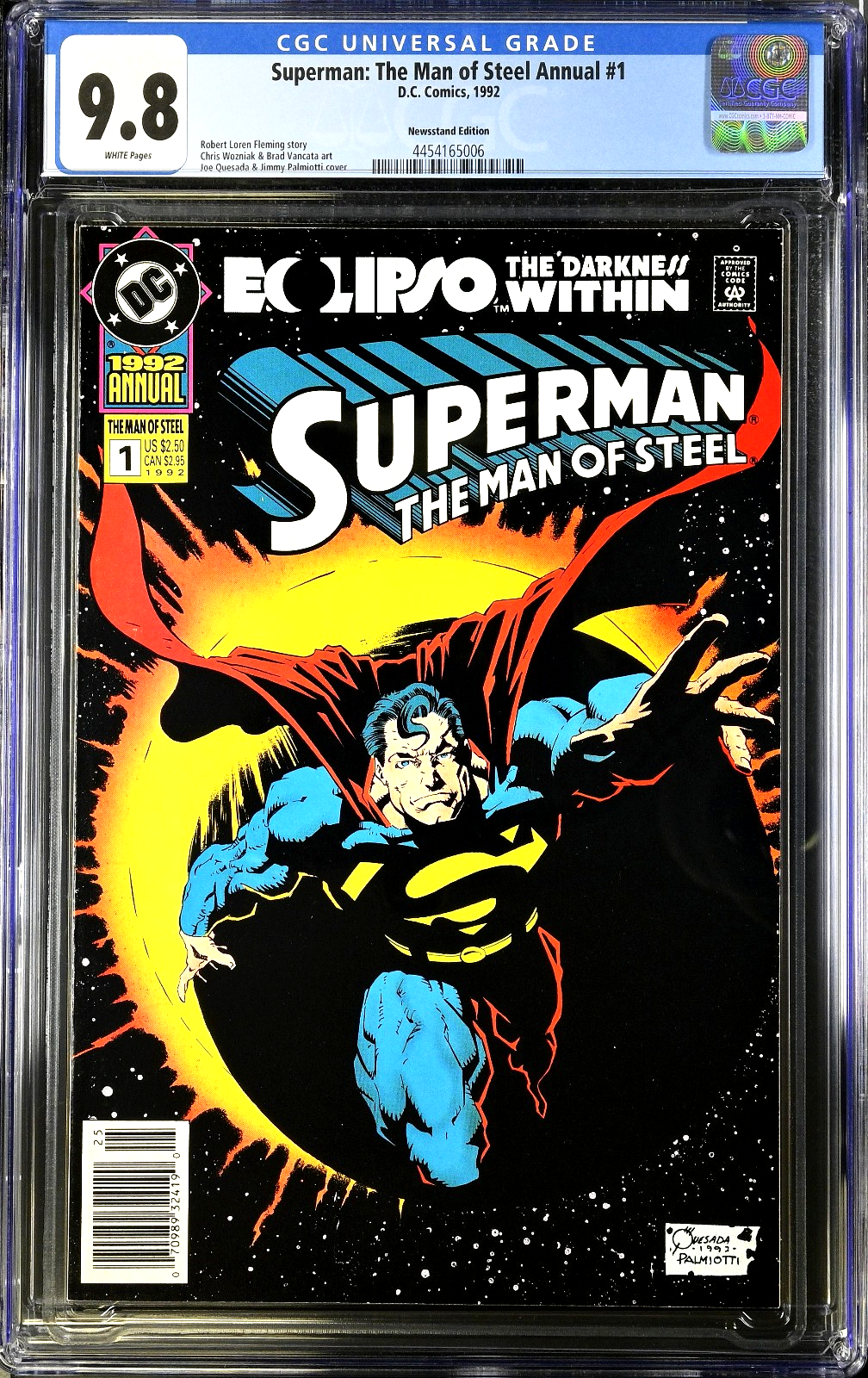 Superman The Man of Steel Annual #1 (1992) CGC 9.8 NM/MT Joe Quesada Newsstand