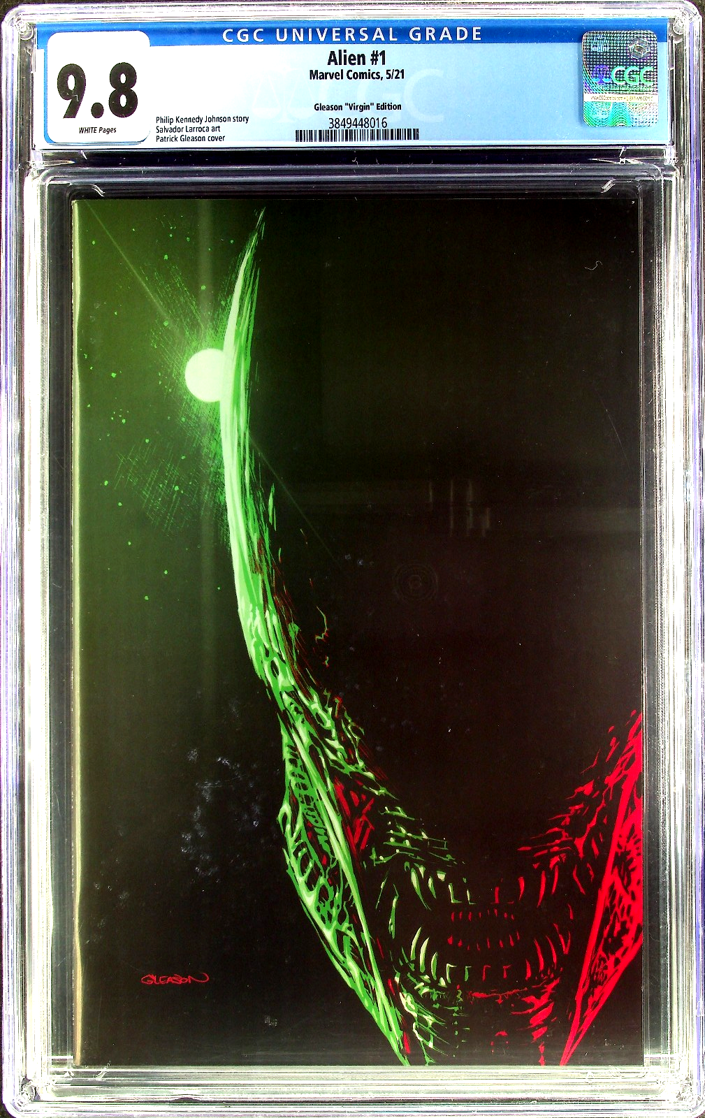 Alien #1 (2021) CGC 9.8 NM/MT WHITE Gleason Virgin Retailer Incentive Ltd 1:500