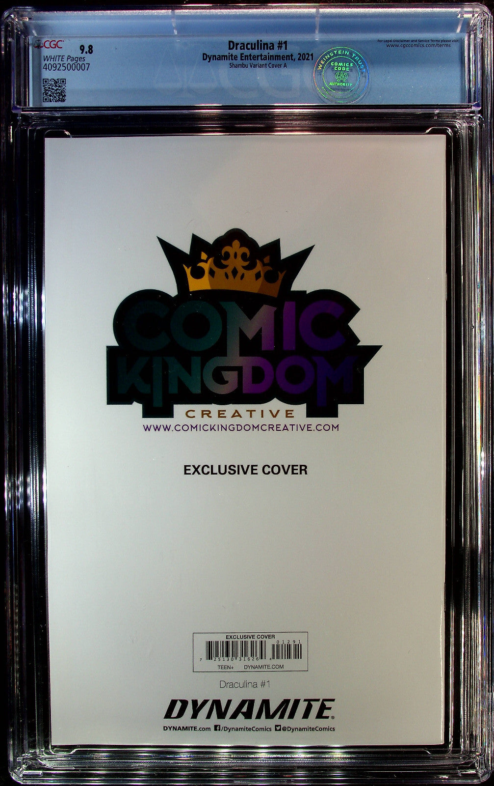 Draculina #1 (2022) CGC 9.8 NM/MT White Dynamite Shikarii Shambu Cover (Ltd 500)