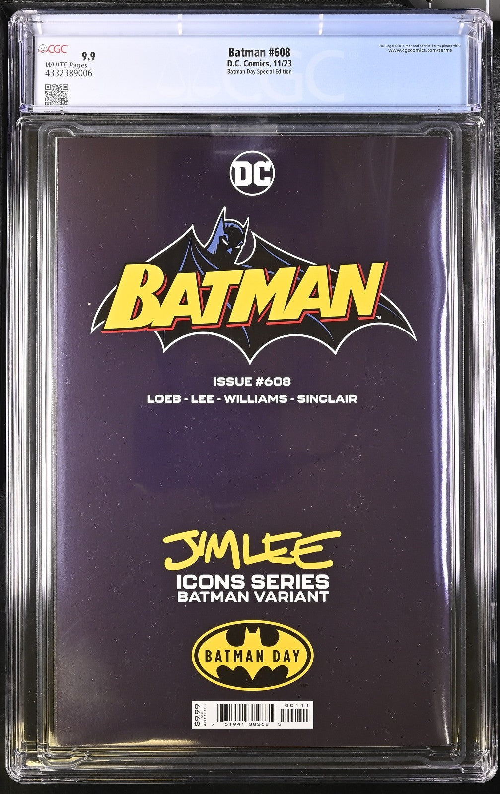 Batman #608 (2023) CGC 9.9 MINT Jim Lee Batman Day Special Foil Mfg Print Error