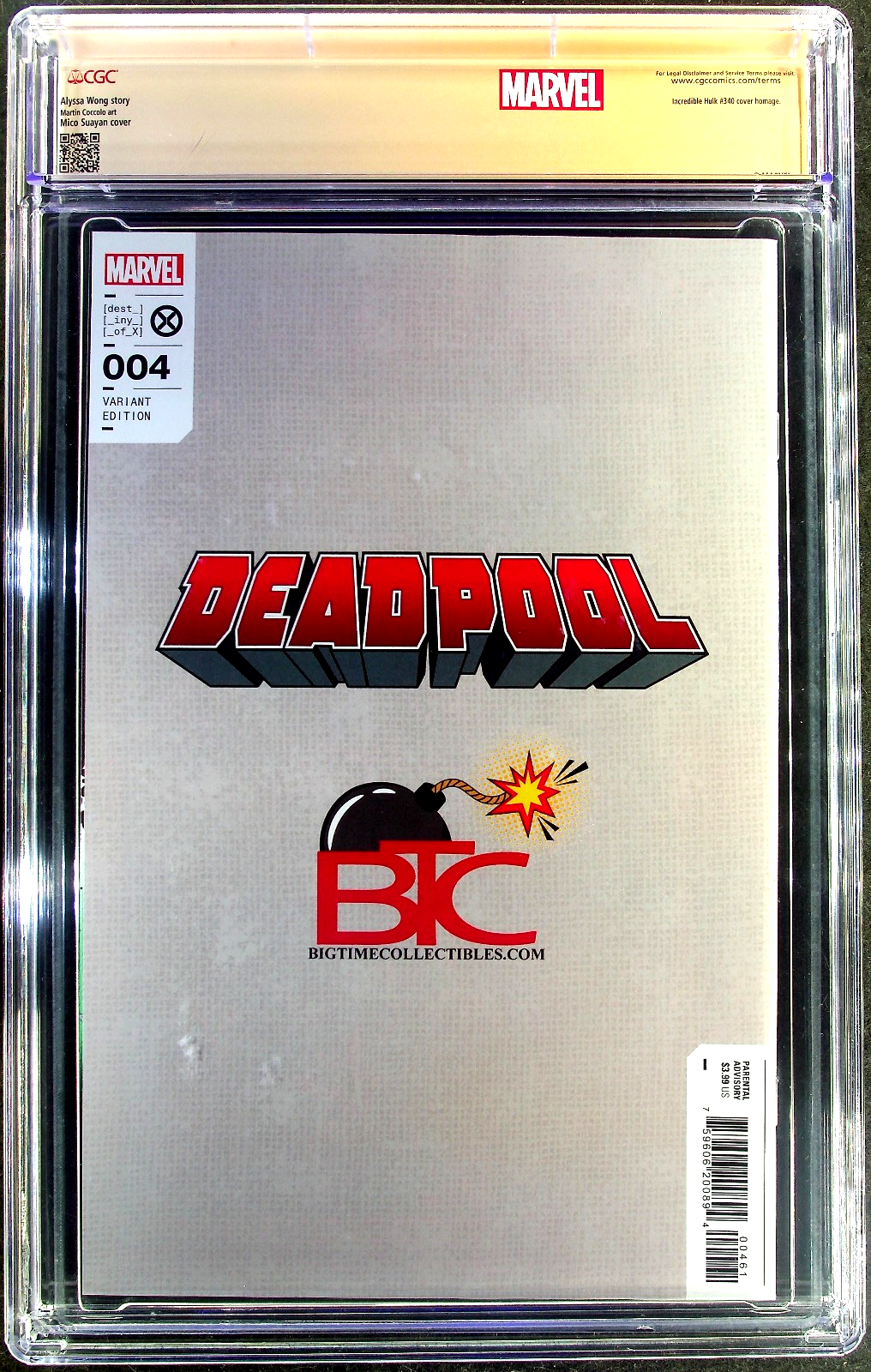 Deadpool #4 (2024) CGC 9.8 SS NM/MT Mico Suayan Signed Wolverine Custom Label