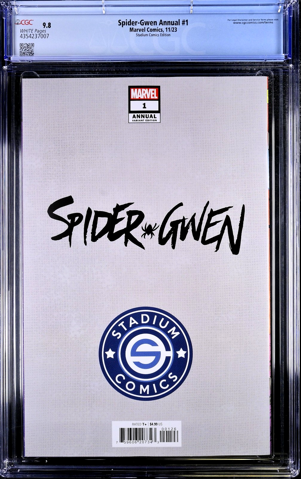 Spider Gwen Annual #1 (2023) CGC 9.8 Hulk 181 Homage Ghost Spider vs. White Fox