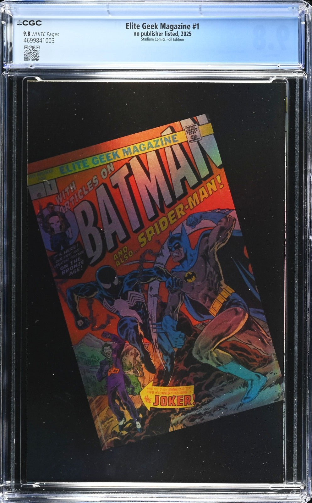 Elite Geek Magazine #1 (2025) CGC 9.8 Batman vs Spider-Man Hulk 181 Homage Foil