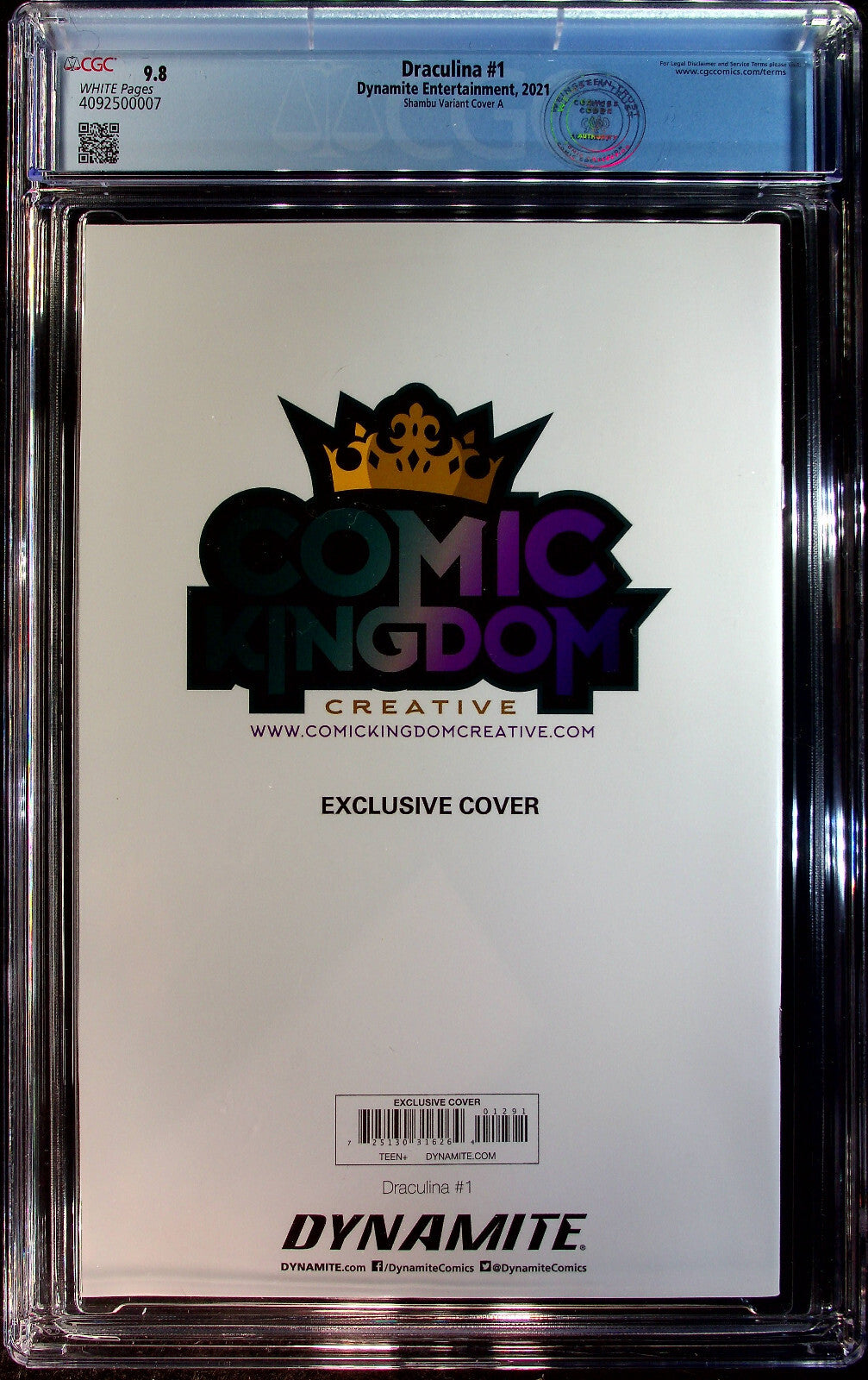 Draculina #1 (2022) CGC 9.8 NM/MT White Dynamite Shikarii Shambu Cover (Ltd 500)