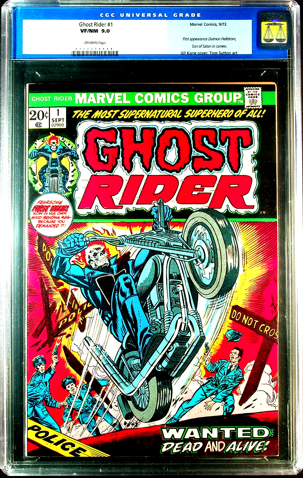 Ghost Rider #1 (1973) CGC 9.0 O/W 1st Daimon Hellstrom Son of Satan OLD Label