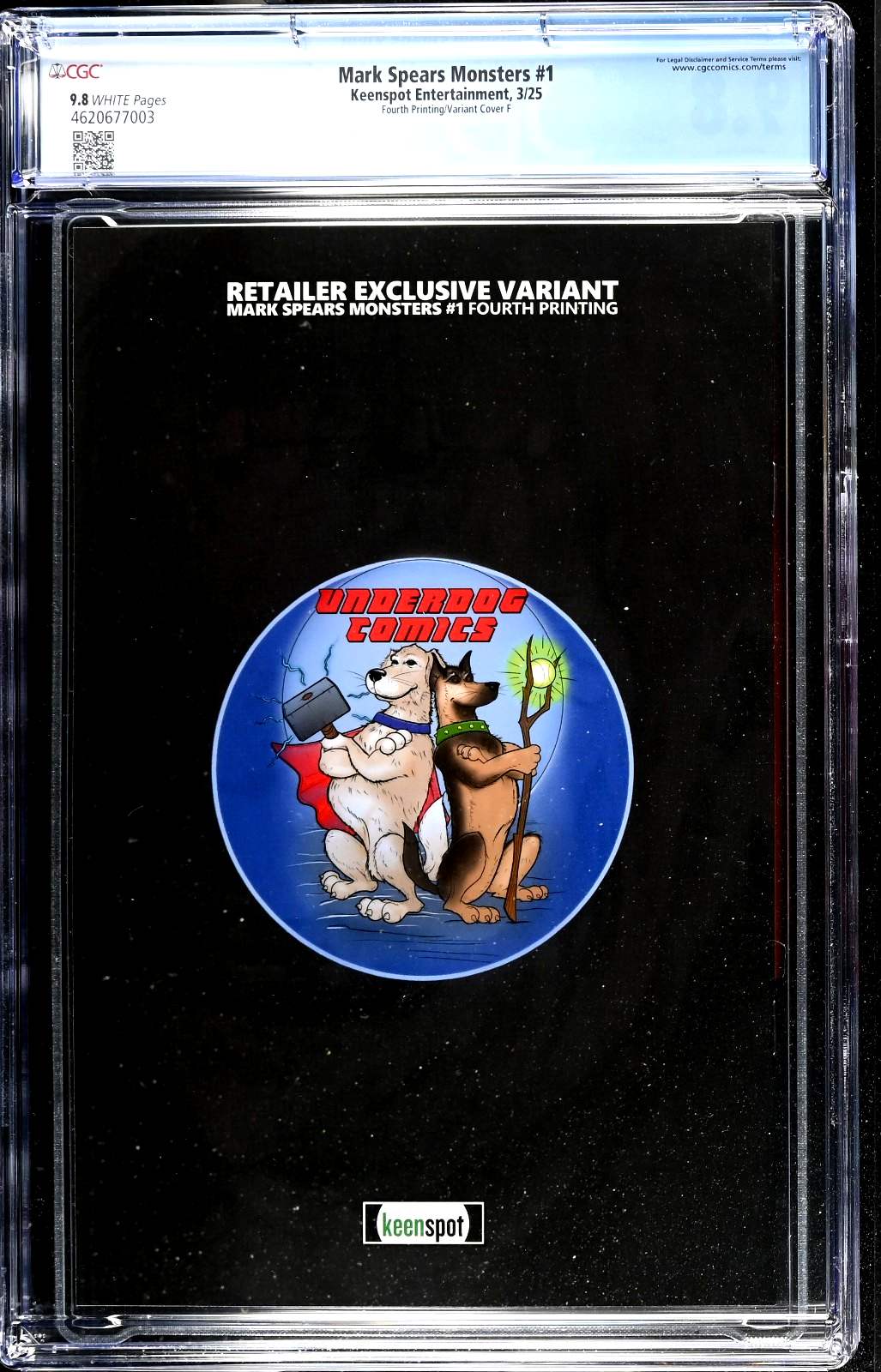 Mark Spears Monsters #1 (2025) CGC 9.8 Underdog 4th Print F Leprechaun Ltd 450