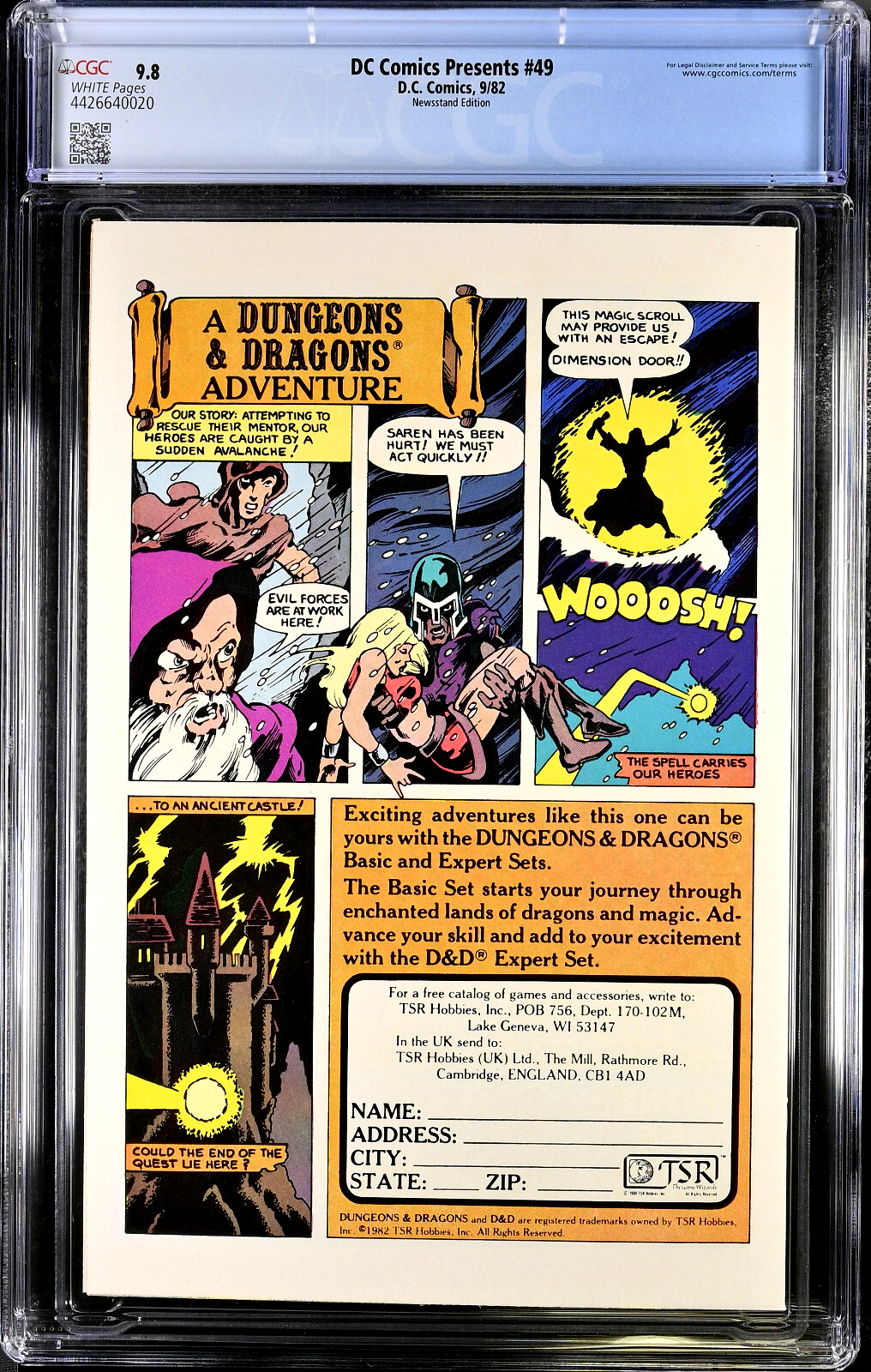 DC Comics Presents #49 (1982) CGC 9.8 NM/MT WHITE Black Adam Newsstand Rare HTF