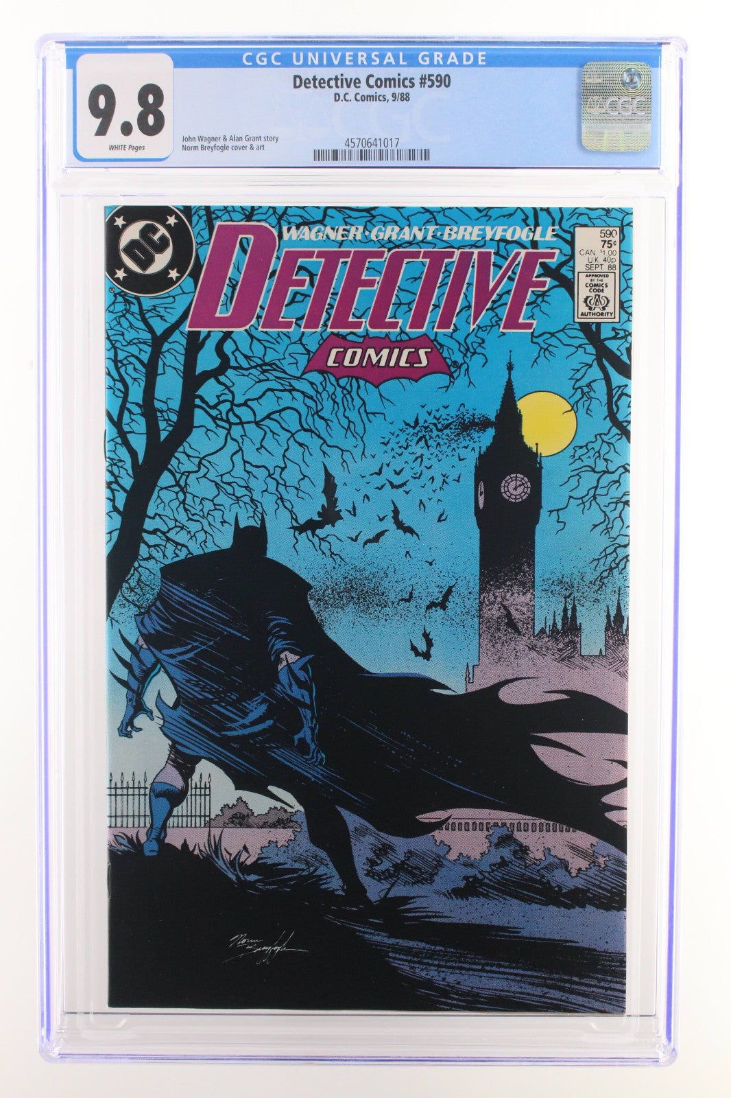 Detective Comics #590 (1988) CGC 9.8 NM/MT WHITE Iconic Breyfogle Cover