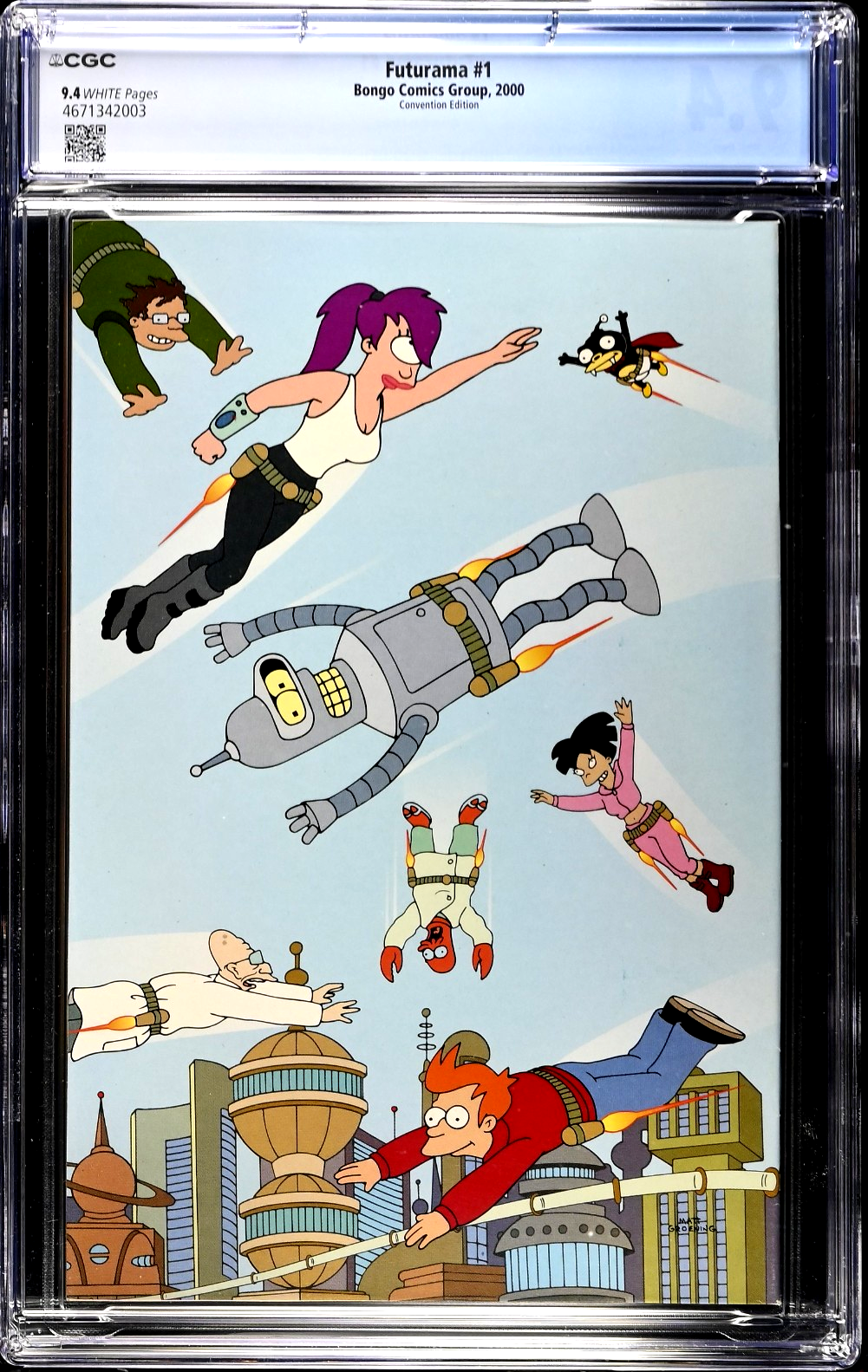 Futurama Comics #1 (2000) CGC 9.4 NM White SDCC Convention Con Edition Exclusive