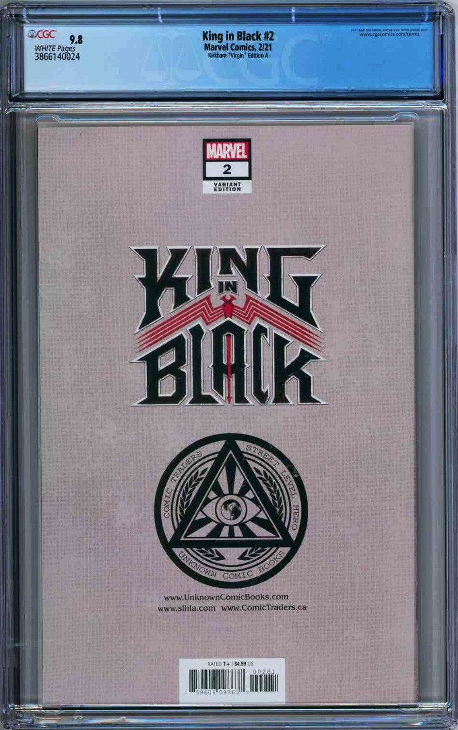 King in Black #2 (2021) CGC 9.8 NM/MT Kirkham Virgin Homage Web of Spiderman #32