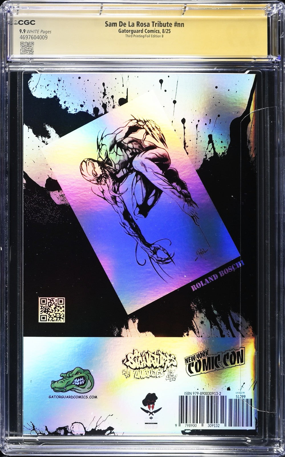 Sam de La Rosa Tribute #1 (2025) CGC SS 9.9 MINT Signed Venom Foil 6/65 RARE/PC