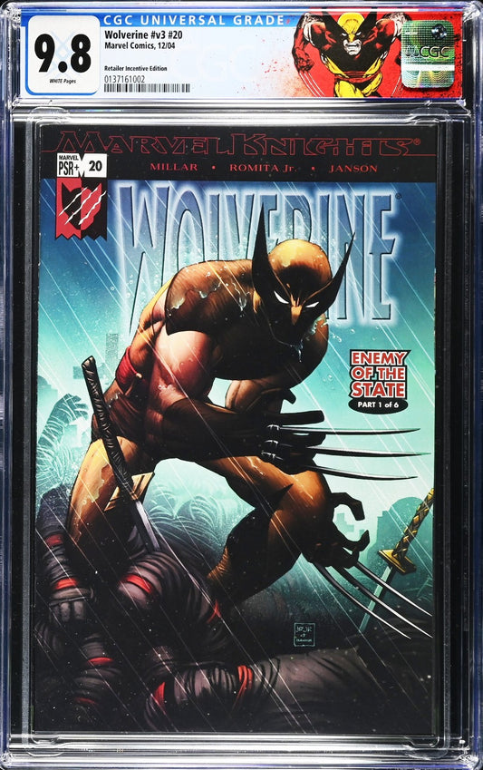 Wolverine #20 (2004) CGC 9.8 NM/MT Romita Retailer Incentive Custom Limited 1:65