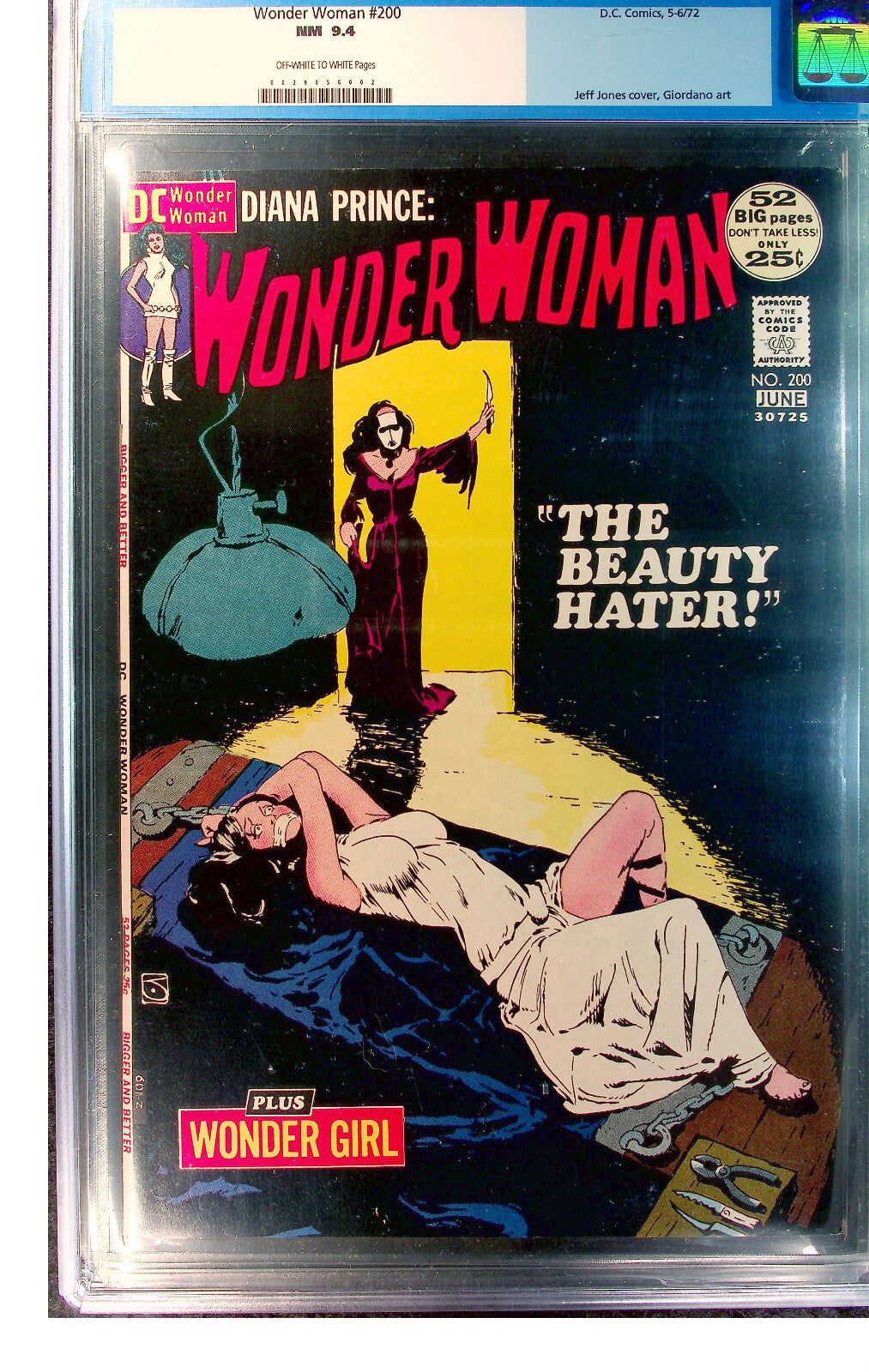 Wonder Woman #200 (1972) CGC 9.4 NM OW WHITE Jones Bondage Cover Old Label
